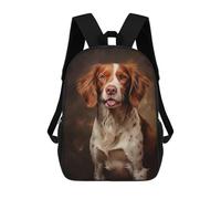 sinyumoney Brittany Spaniel 17 Inch Backpack School Bag Rucksack for Girls Boys Large Capacity Kids Back Pack Lightweight School Bags for Children Students