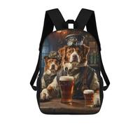 sinyumoney Brittany Spaniel Beer Dog Backpack School Bag High Secondary School Bags Casual Backpack for Campus Outdoor Travel Sports 17inch