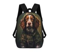 sinyumoney Brittany Spaniel Camo Kids Backpacks Children Bag,Anime Bag,Large Capacity Kids Backpack, 3D Printed Children's,Student Schoolbag,Kids Boys Girls School Bag 17inch