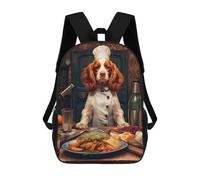 sinyumoney Brittany Spaniel Chef School Bags High Secondary School Bags Casual Backpack for Campus Outdoor Travel Sports 17inch