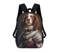 sinyumoney Brittany Spaniel Dog in Armor School Bags School Secondary High School College Backpack Travel for Men, Women & Teenage Boys 17inch