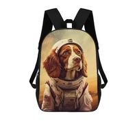 sinyumoney Brittany Spaniel Mars Backpack School Water Resistant Computer Rucksack for Boys/Girls/Teenagers 17inch