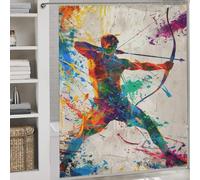 sinyumoney Broadhead Marksman Bath Shower Curtains Mildew 100% Polyester Fabric Washable Shower Curtain for Bathroom for Bathroom Wet Room 69.69x70.87Inch（177x180cm）