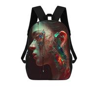 sinyumoney Broken Elegance A Digital Artwork School Bag Backpack Teen Schoolbag 3D Printing Adjustable Schoolbag Fashion Pocket Bag for Kids Boys Girls Students And Teenagers Fans 17inch