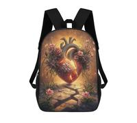 sinyumoney Broken Heart with Flowers School Backpack Travel College Rucksack Backpacks for Campus Outdoor Travel Sports 17inch