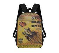 sinyumoney Brooklands 500 Miles Race Sept 24 Backpack School Bag Backpack For Girls Boys Backpacks Large Capacity Kids Backpack Lightweight School Bags For Kids Students 17inch