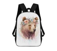 sinyumoney Brown Bear Watercolor Art Rucksack Water Resistant Computer Rucksack for Campus Outdoor Travel Sports 17inch