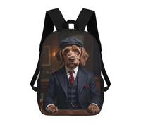 sinyumoney Brown Cockapoo Dog in Suit at The Pub School Bag Bookbag 3D Printed Children's Backpacks for Kids Boy Girl Book Bags Kids School Bag Travel Rucksacks 17inch