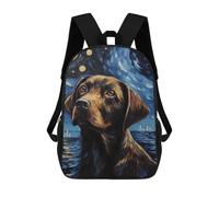 sinyumoney Brown Labrador Dog School Backpack 3D Printed Children's 17inch Backpacks Bag Bookbag for Kids Boy Girl Book Bags Kids School Bag Travel Rucksacks