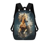 sinyumoney Brown Wild Cute Race Horse Kids School Backpack 17 Inch School Bag 3D Printed School Bag for Boys Elementary And Middle School Students