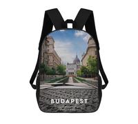 sinyumoney Budapest 2 3D Printed School Backpack Casual Children's Backpacks 3D Printed School Bag for Boys Elementary And Middle 17inch