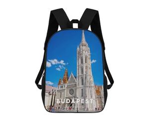 sinyumoney Budapest 4 School Backpack Water Resistant Travel Backpack Computer Bag for Girls Boys Teenage 17inch