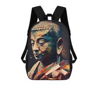 sinyumoney Buddhas Enlightenment Rucksacks 3D Printed Children Backpacks Fashion Casual Daypack Cute Travel Bags Outdoor Casual Daypack for Boy And Girl 17inch