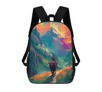 sinyumoney Buffalo Landscape Art Backpack School Lightweight Casual Daypack School Backpacks for Boys/Girls/Teenagers 17inch