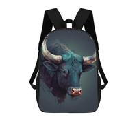 sinyumoney Buffalo Watercolor Children's Backpack, Schoolbag Large Capacity Students Bookbag Rucksack Knapsack for Boys Girls Adults Teen 17inch