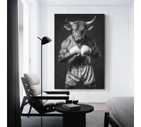 sinyumoney Bull Boxer Boxing Custom Canvas Prints for Living Room Kitchen Home Decorations Wall Art Canvas 24x36inch(60x90cm)