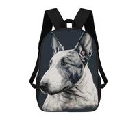 sinyumoney Bull Terrier Art Print 3D Printed Children's School Backpack for Kids High Capacity Travel Rucksacks Book Bags Kids School Bag Back Pack 17inch