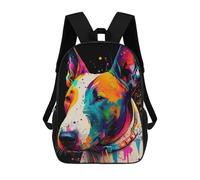 sinyumoney Bull Terrier Colorful Backpack Kids School Backpack School Bag 3D Printed Fashion School Bag for Boys Elementary And Middle School Student 17inch
