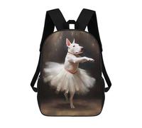 sinyumoney Bull Terrier Dog Ballerina School Bags Water Resistant School Bag Business Backpack - Perfect for Travel, Work And Daily Use 17inch