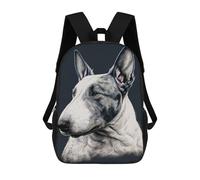 sinyumoney Bull Terrier Dog Portrait School Backpack School Bags For Girls Boys Backpack With Pocket Fashion School Bag Kids Backpack 17inch