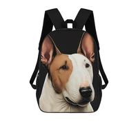 sinyumoney Bull Terrier Portrait School Bag 3D Printed Backpacks Fashion Kids School Backpack Boys Rucksacks for Boys Middle School Students 17inch