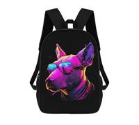 sinyumoney Bull Terrier School Bags High Secondary School Bags Casual Backpack for Camping Outdoor Adventures And Daily Travel 17inch