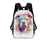 sinyumoney Bull Terrier Watercolor School Backpack School Bags For Girls Boys Backpack With Pocket Fashion School Bag Kids Backpack 17inch