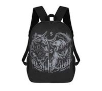 sinyumoney Bull Vs Bear Stock Market - Forex, Day Trader, Trading Backpack School Bag Business Laptop Rucksack Bag Unisex Casual Daypack for Men/Women 17inch