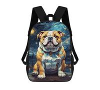 sinyumoney Bulldog Animals Night Sky Backpack 3D Printed Children's School Backpack Kids Travel Backpacks High Capacity Book Bags Children's Backpack Rucksack 17inch