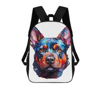 sinyumoney Bulldog Colorful Backpacks Kids School Backpack School Bag 3D Printed School Bag for Boys Elementary And Middle School Students 17inch