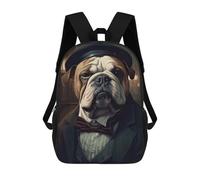 sinyumoney Bulldog Dog Gangster Backpack School Water Resistant Computer Rucksack for Boys/Girls/Teenagers 17inch