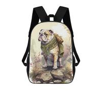 sinyumoney Bulldog Dog Watercolor Kids Backpack, Kids School Bag 3D Printed School Backpacks for Boys And Teenager School Students 17inch