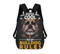 sinyumoney Bulldog Lovers Quote School Backpack Lightweight Airport College Students Back Pack for Boys/Girls/Teenagers 17inch