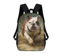 sinyumoney Bulldog Running in Water School Backpack 3D Printed Children's 17inch Backpacks Bag Bookbag for Kids Boy Girl Book Bags Kids School Bag Travel Rucksacks