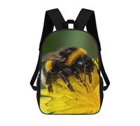 sinyumoney Bumblebee on Yellow Flower Backpack School Backpack Kids School Bag Large Capacity Kids Backpack for School Rucksack 3D Book Bag Gifts for Kids 17inch
