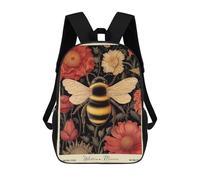 sinyumoney Bumblebee William Morris Floral Backpack School Travel College Rucksack Backpacks for Campus Outdoor Travel Sports 17inch