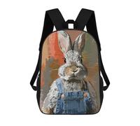 sinyumoney Bunny Fashion Children's School Backpack 3D Printed for Kids Travel Rucksacks Book Bags Kids School Bag 17inch