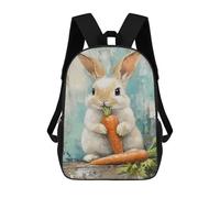sinyumoney Bunny with Carrots Painting Backpack School Bag High Secondary School Bags Casual Backpack for Campus Outdoor Travel Sports 17inch