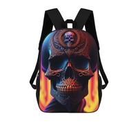 sinyumoney Burn Skull School Backpack 3D Printed School Bags Boys Girls Laptop Backpack for Kids/Students/Adults 17inch