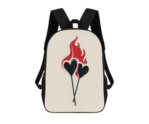 sinyumoney Burning Hearts Illustration Backpack School Secondary Causal Travel High School Bags for Campus Outdoor Travel Sports 17inch