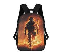 sinyumoney Burning Soldier School Backpack Large School Backpack for Boys for Campus Outdoor Travel Sports 17inch