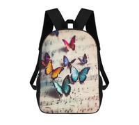 sinyumoney Butterflies on Music Notes Backpack School Bag Water Resistant School Bag Business Backpack for Boys/Girls/Teenagers 17inch
