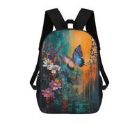 sinyumoney Butterfly And Flowers Backpack School Large Water Resistant Laptop Backpack for School/Work/Travel 17inch