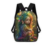 sinyumoney Butterfly Fairy Children's Backpacks School 3D Printed Bag Bookbag for Kids Travel Rucksacks Boy Girl Book Bags Kids School Bag 17inch