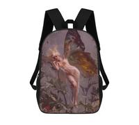 sinyumoney Butterfly Fairy Lady Backpack 3D Printed Kids School Backpack High Capacity Travel Backpacks Book Bags Kids Backpack 17inch