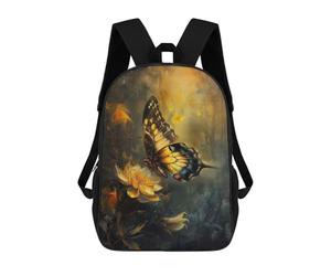 sinyumoney Butterfly Flower Magical Backpack School Bag Business Durable Laptop Bag- Perfect for Travel, Work And Daily Use 17inch