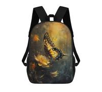 sinyumoney Butterfly Flower Magical Children's 17 Inch School Backpack 3D Printed Casual Daypacks for Kids Travel Rucksacks Book Bags Kids School Bag