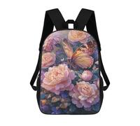 sinyumoney Butterfly Garden Fantasy-1 School Backpack 3D Printed Children's 17inch Backpacks Bag Bookbag for Kids Boy Girl Book Bags Kids School Bag Travel Rucksacks