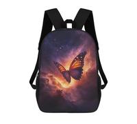 sinyumoney Butterfly in Space Wallpaper School Backpack Business Laptop Rucksack Bag Unisex Casual Daypack for Men, Women & Teenage Boys 17inch