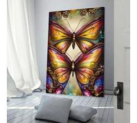 sinyumoney Butterfly in Steampunk Canvas Wall Art Prints Hanging Poster Yoga Studio Room Decor Inner Peace Reiki Wall Art Spiritual Healing Gift for Family Friend 24x36inch(60x90cm)